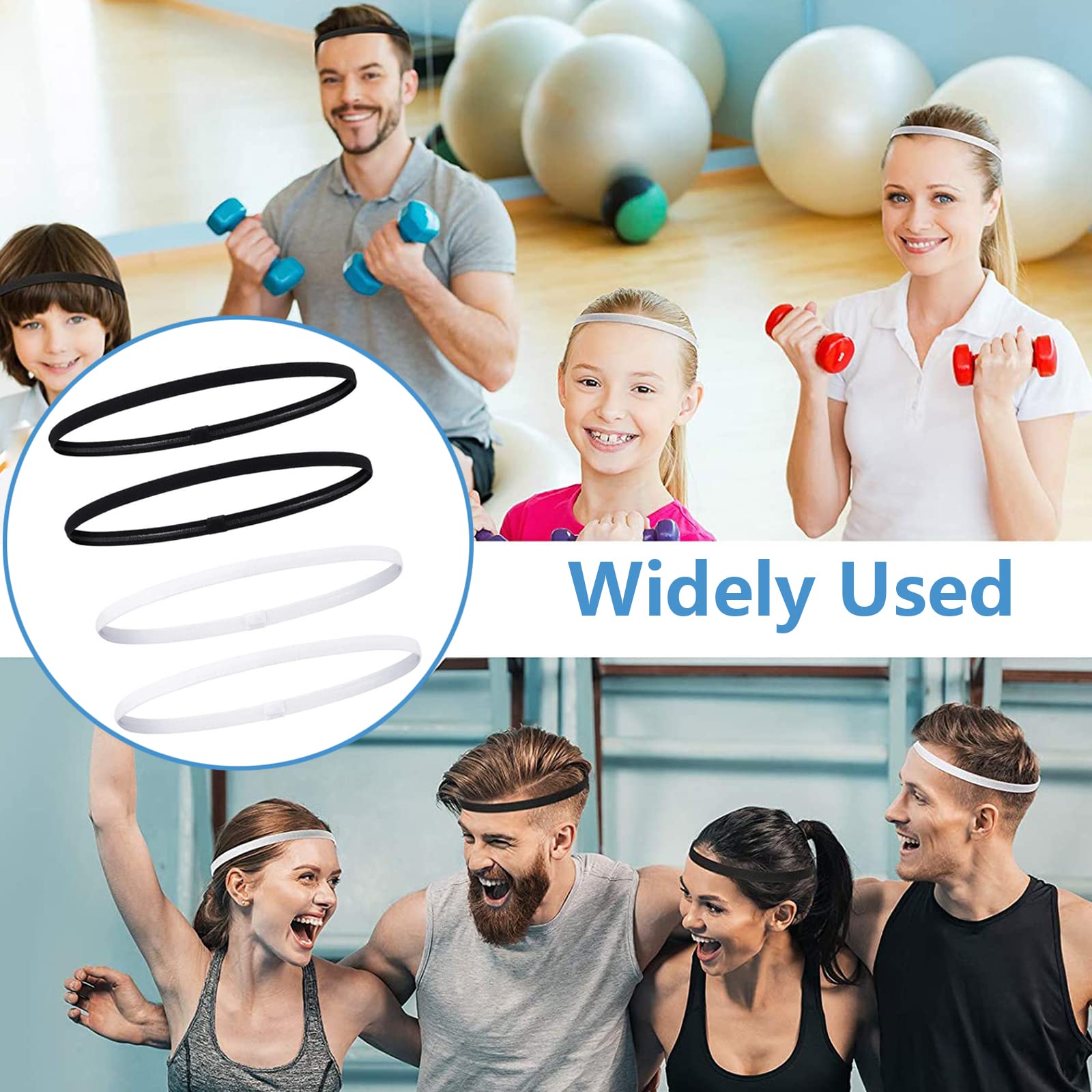 Fascia Elastiche Antiscivolo Sportive, Confezione Da 4 – Perfette Per Uomo E Donna, Morbide E Leggere