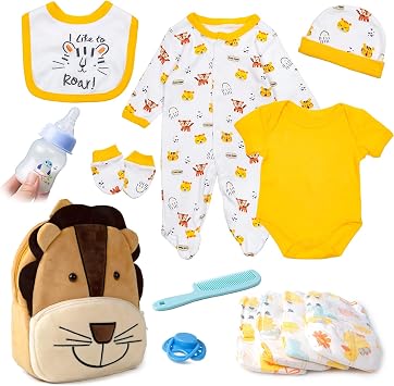 Baby Doll Clothes with Diapers Bag Reborn Doll Clothing Accessories 13Piece