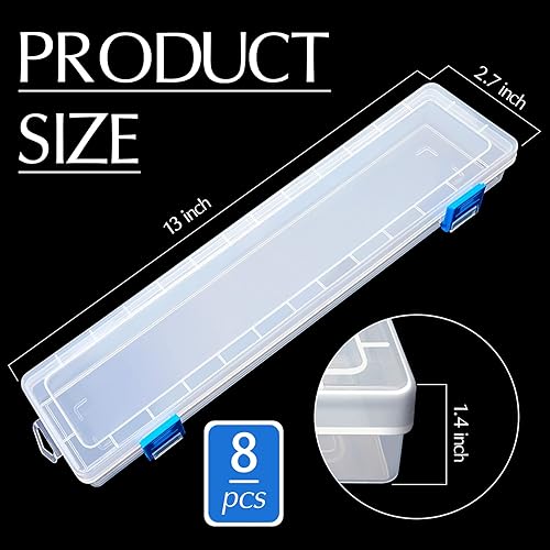 Miniatura 2 de 8 Pcs Translucent Plastic Paint Brush Holders Paint Brush Case Organizers Drawing Tools Storage Box Long Paint Brush Case Watercolor Pen Pencil