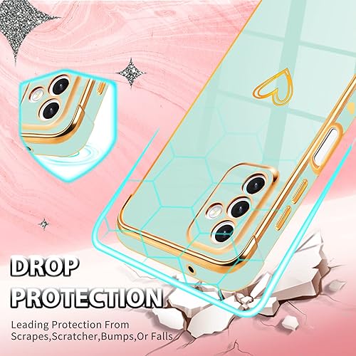 Miniatura 9 de Petitian Funda para Samsung A13 5G para mujeres y niñas, en forma de corazón, elegante y bonita estética femenina (3 en 1), diseño de corazones