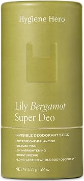 Super Deo | Invisible Deodorant Stick | Natural Deodorant for Men and Women | Aluminium Free | Mitigate Ingrown Hair Lily Bergamot