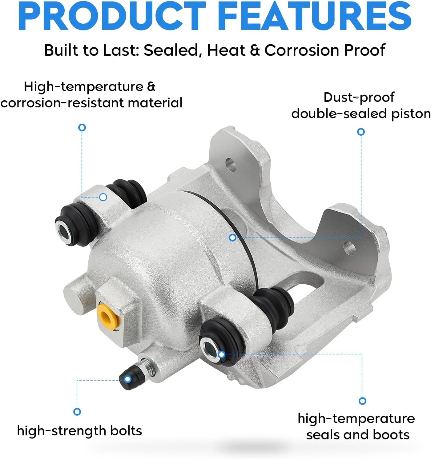Front Brake Calipers Compatible with Jeep Wrangler 1990-2006, Cherokee 90-01, Grand Cherokee 93-98, TJ 97-06, Comanche 90-92, Front Driver & Passenger Side, 18-4340 18-4339, 2PCS
