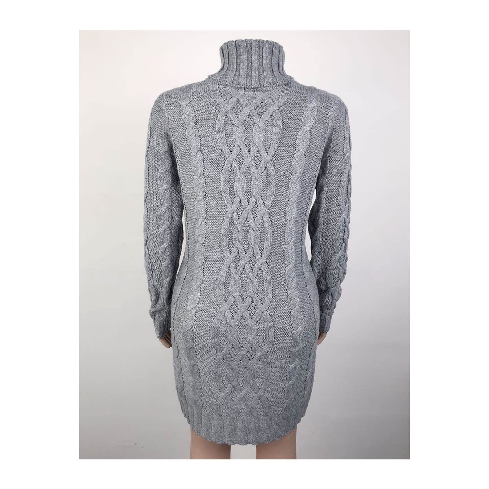 Damski dzianinowy gruby sweter z długim rękawem długi golf sweter dwie klapy vintage gruba linia design