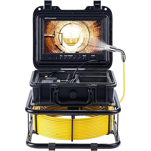 Sewer Pipe Inspection Camera - Endoscope Video Plumbing System with 100ft Cable and 9 inch Monitor, IP68 Waterproof Drain Snake Camera with DVR Recording Funcation for Plumber, Homeowners