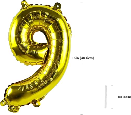 Miniatura 9 de Globos dorados del número "0" de 16 pulgadas, letra individual de lámina de mylar, para colgar, reutilizable para niñas, niños y adultos,