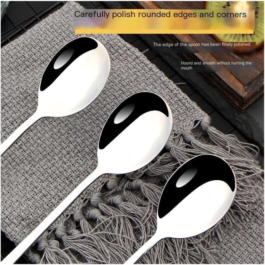 Cooking Spoons Set of 6 Household Long Handled Spoons, Stainless Steel Spoons