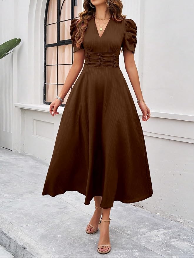V-Neck A-Line Maxi 