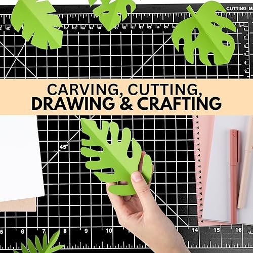 Miniatura 3 de ARTIST'S BEST - Alfombrilla de corte autorreparable negra de 12 x 18 pulgadas | Construcción de PVC duradera | Cuadrícula con unidades SAE y