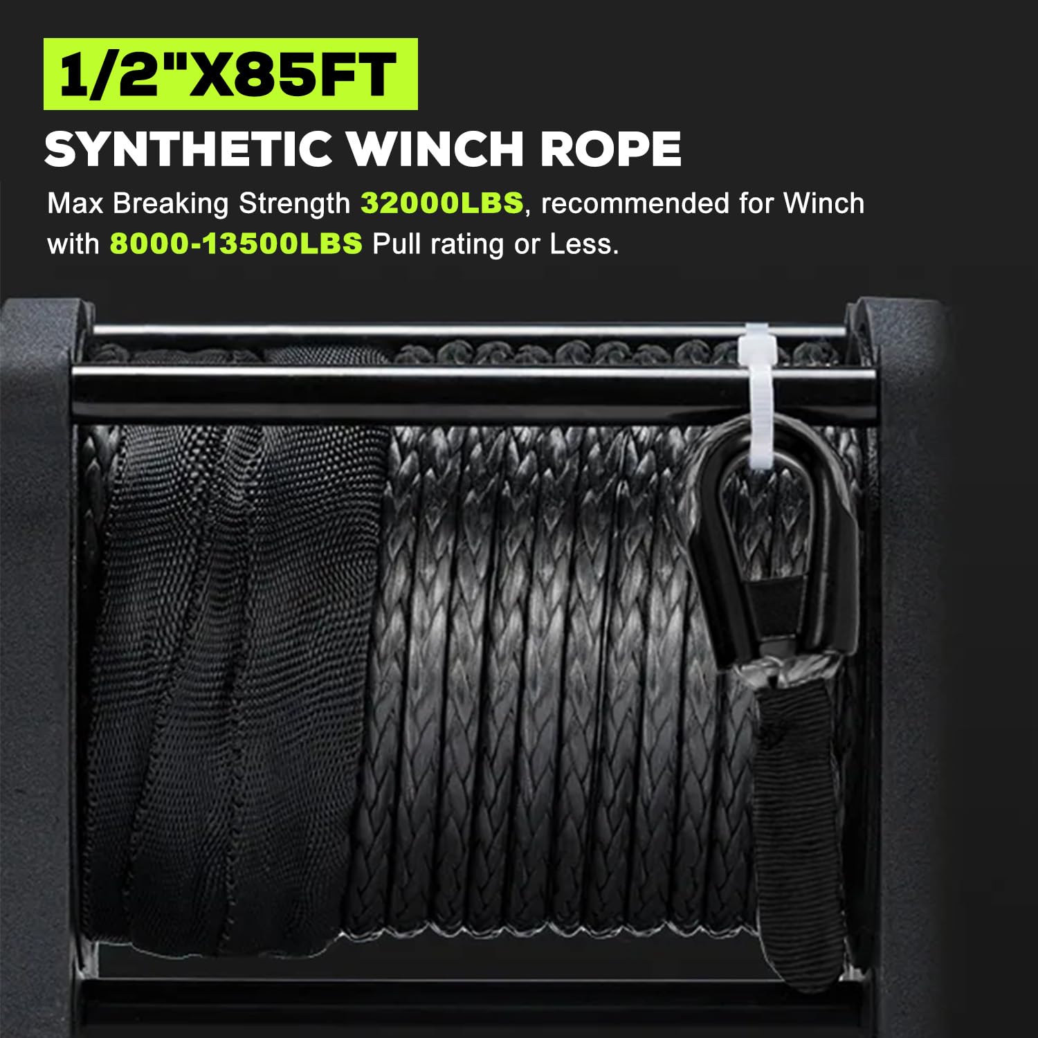 Amazon.co.jp: AXSIPEIX 合成ウインチロープケーブルキット 1/2インチ