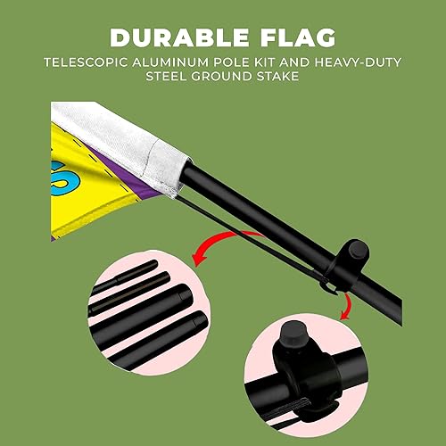 Miniatura 4 de DreamController - Bandera de plumas de alteraciones (11.5 pies x 2.5 pies) por DreamController para negocios al aire libre con poste adicional