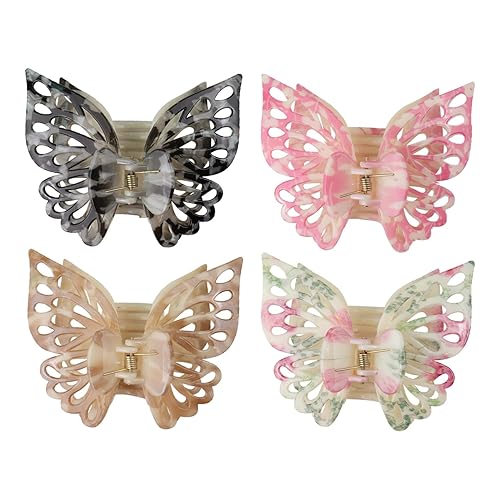 Pinzas para el cabello de mariposa de 4.3 pulgadas, pinzas de mariposa para mujer, pinzas para el cabello grueso, pinzas de pelo mate, pinzas de