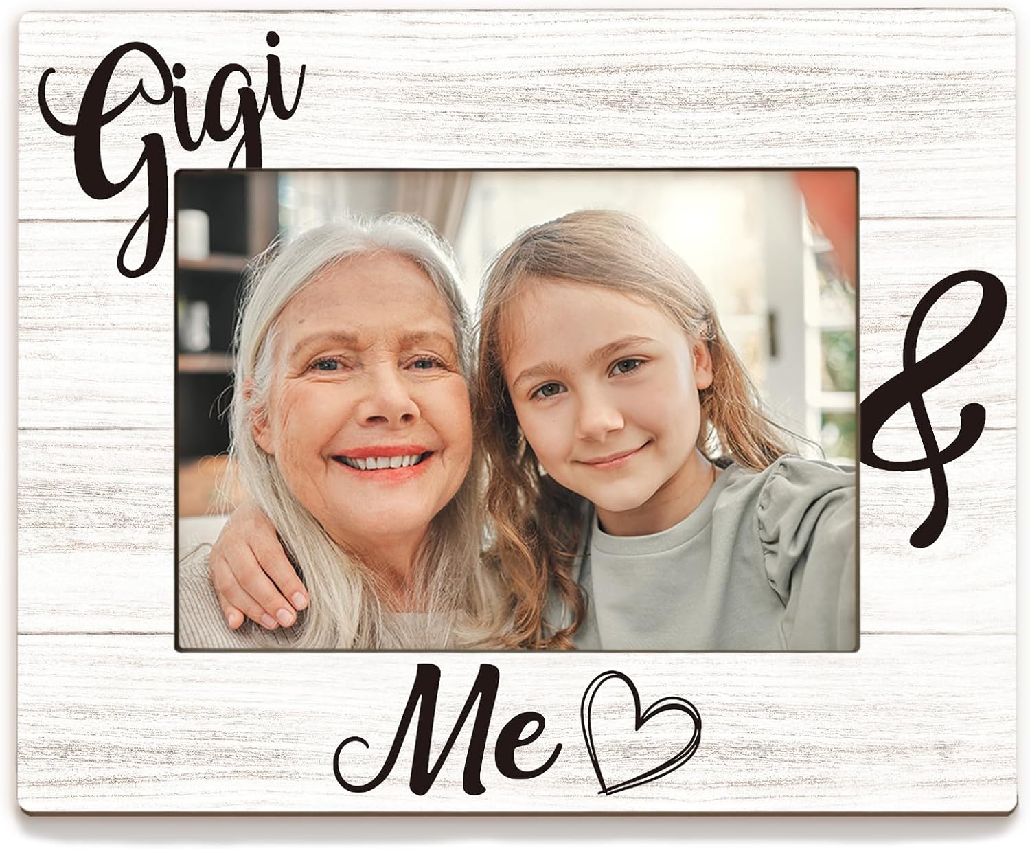 Gigi Gifts Picture Frame 5x7, Gigis Photo Frame, Christmas Mothers Day Birthday Gifts for Gigis Grandma from Grandkids, Gigi and Me Wooden Picture Photo Frames for Desk Home Room Decor