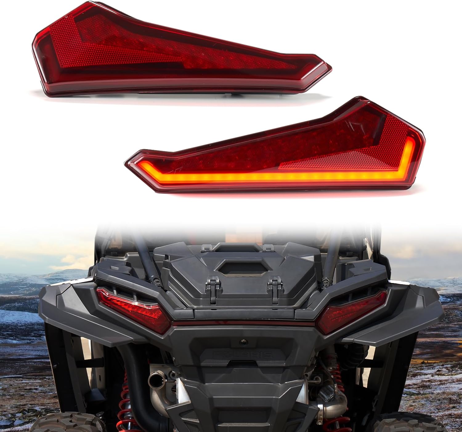 HAKA TOUGH Led Tail Lights for Polaris RZR XP 1000 Accessories 2024 2025, Red Brake Stop Lights Led Taillights for Polaris RZR XP 1000/XP 4 1000 Accessories 2024 2025, 2PCS, Replace #2415182, 2415183