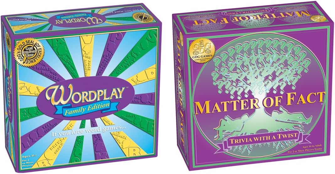 Wordplay + Matter of Fact = Challenging Board Game Bundle for Adults and Game Night