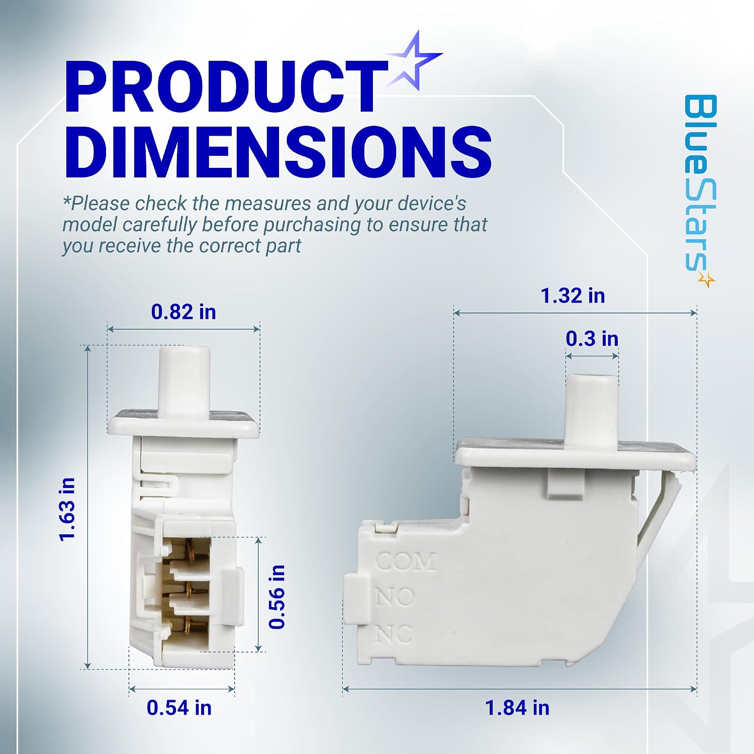 [2026 Upgraded] BlueStars WE04X28977 Dryer Door Switch - Compatible with GE Hotpoint GTD33EASK0WW GTD42EASJ2WW GTD42EASJ0WW GTD42GASJ2WW GTD45EASJ2WS Dryer - Replaces AP6889035 WE10X23879 4931170