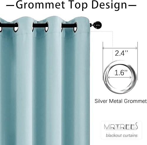 Miniatura 2 de MRTREES - Cortina para oscurecer habitación con triple tejido para ventana, juego de 2 paneles con ojales en la parte superior
