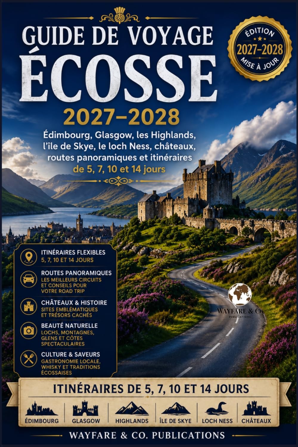 Guide de voyage Écosse 2027–2028: Édimbourg, Glasgow, les Highlands, l’île de Skye, le loch Ness, châteaux, routes panoramiques et itinéraires de 5, ... de Guides de Voyage Wayfare & Co.)