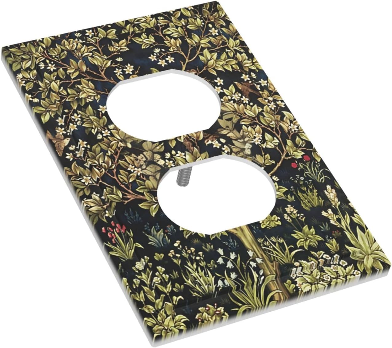 Morris Tree Of Life Vintage Floral Bird Plant Flowers Outlet Covers 1 Gang Duplex Light Switch Cover Decorative Switch Plates Electrical Receptacle Faceplate Wall Plate for Bedroom Living Room Decor image 3