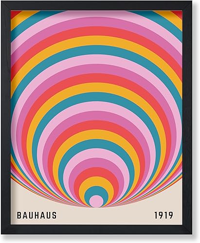 Miniatura 48 de Monem Art Bauhaus Póster – Impresión de sol de California – Arte de círculos arcoíris – Arte geométrico – Arte bohemio chic – Arte moderno de