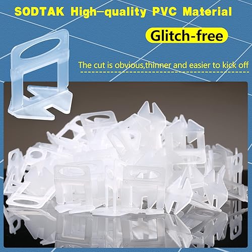 Miniatura 7 de SODTAK Sistema de nivelación de azulejos espaciadores de 132 pulgadas, clips niveladores de azulejos, espaciadores niveladores de azulejos, 2000