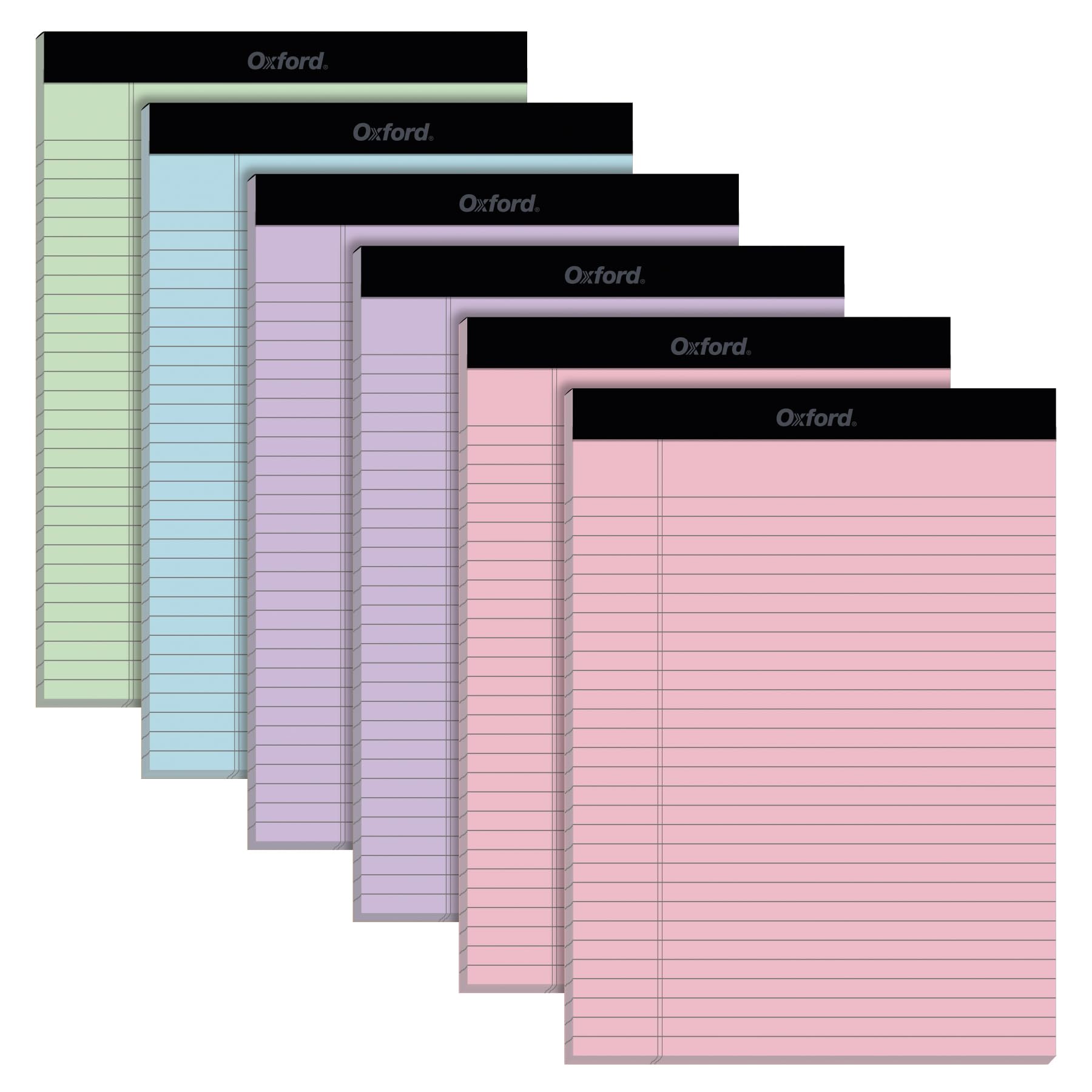 Oxford Color Writing Pads Wide Rule Small Legal Pads Writing Pads Notebooks for School and Office 4 Assorted