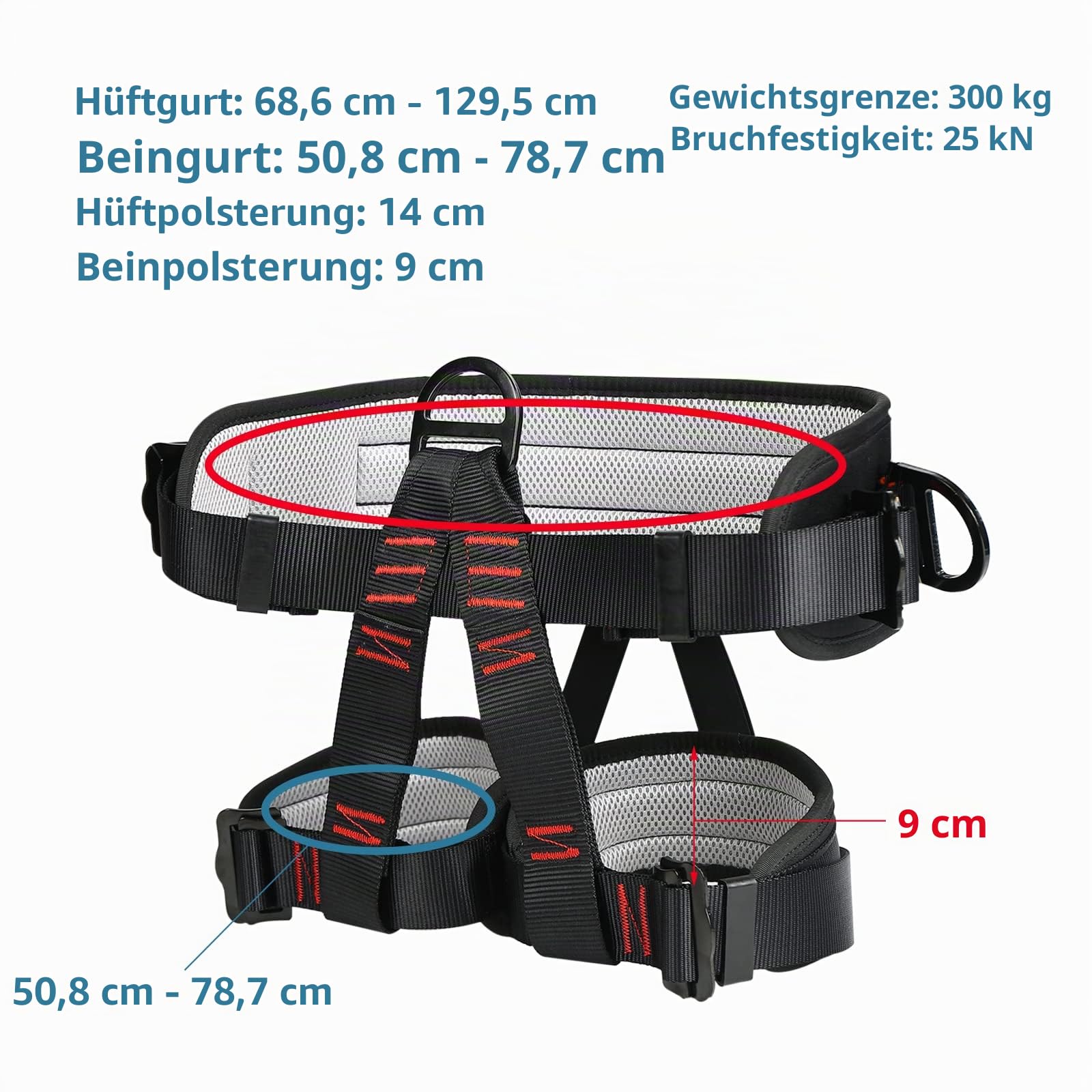 Klettersteigset Auffanggurt Sicherheitsgurt Fallschutz Klettergurt Kletterausrüstung Baumklettern Ausrüstung (Set #2) (absturzsicherung)