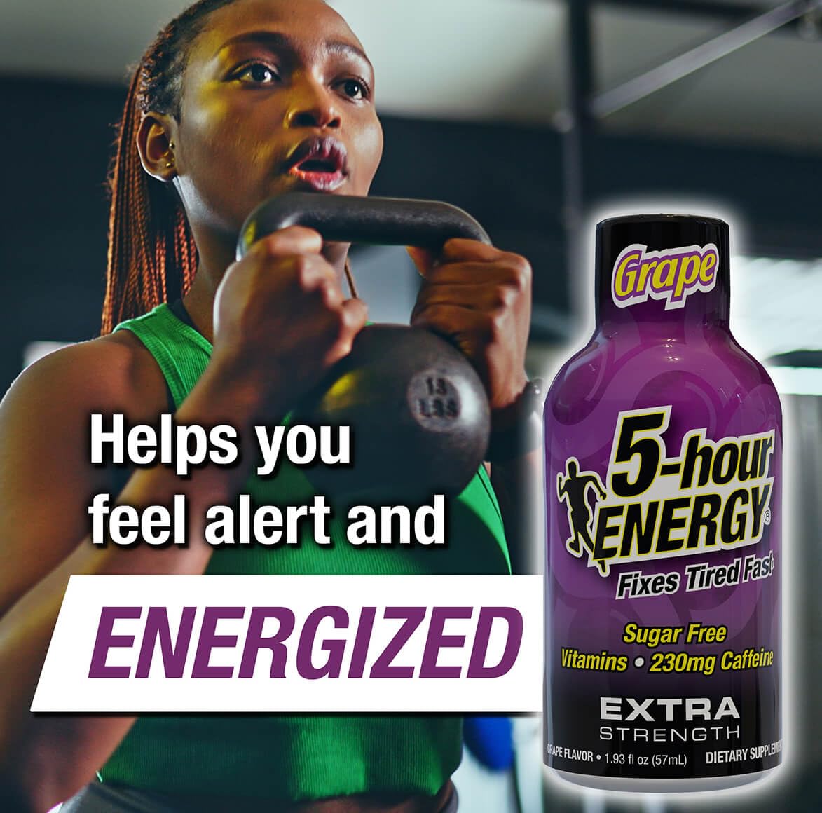 5-hour ENERGY Extra Strength Energy Shot, Grape Flavor, 30 Count, 1.93 oz., Zero Calories & Sugar-Free 230 mg Caffeinated Energy Shot, Amino Acids & B Vitamins, Dietary Supplements - Image 3