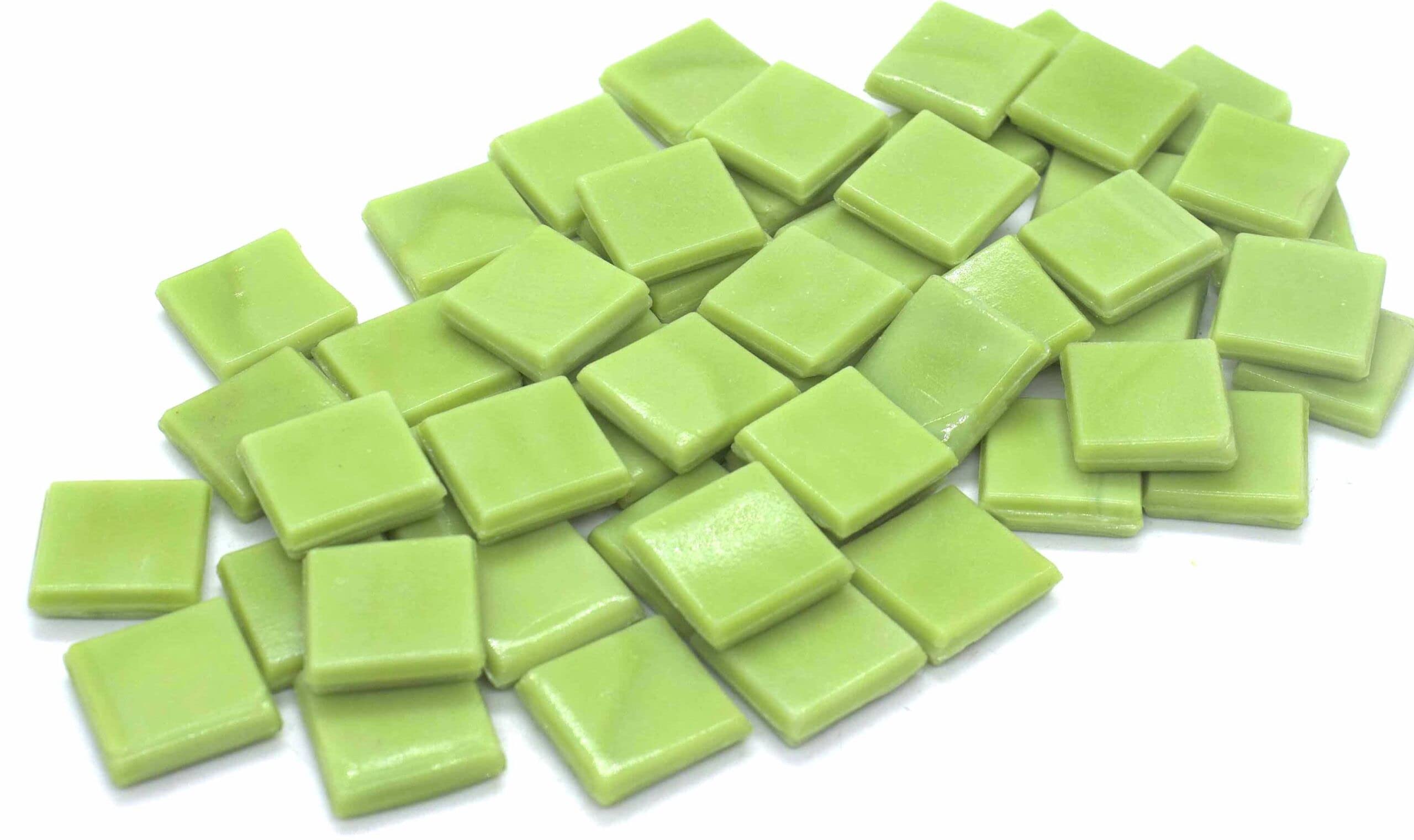 Sai Mosaic Art Coral Green Apple HK138 Glass Mosaic 15x15mm tiles 100 gm pack-image-8