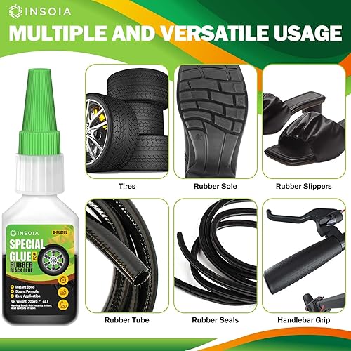Miniatura 3 de Pegamento de goma negro, 0.71 onzas de adhesivo de goma resistente para neumáticos, tubos, zapatos, plástico, metal y proyectos de bricolaje,
