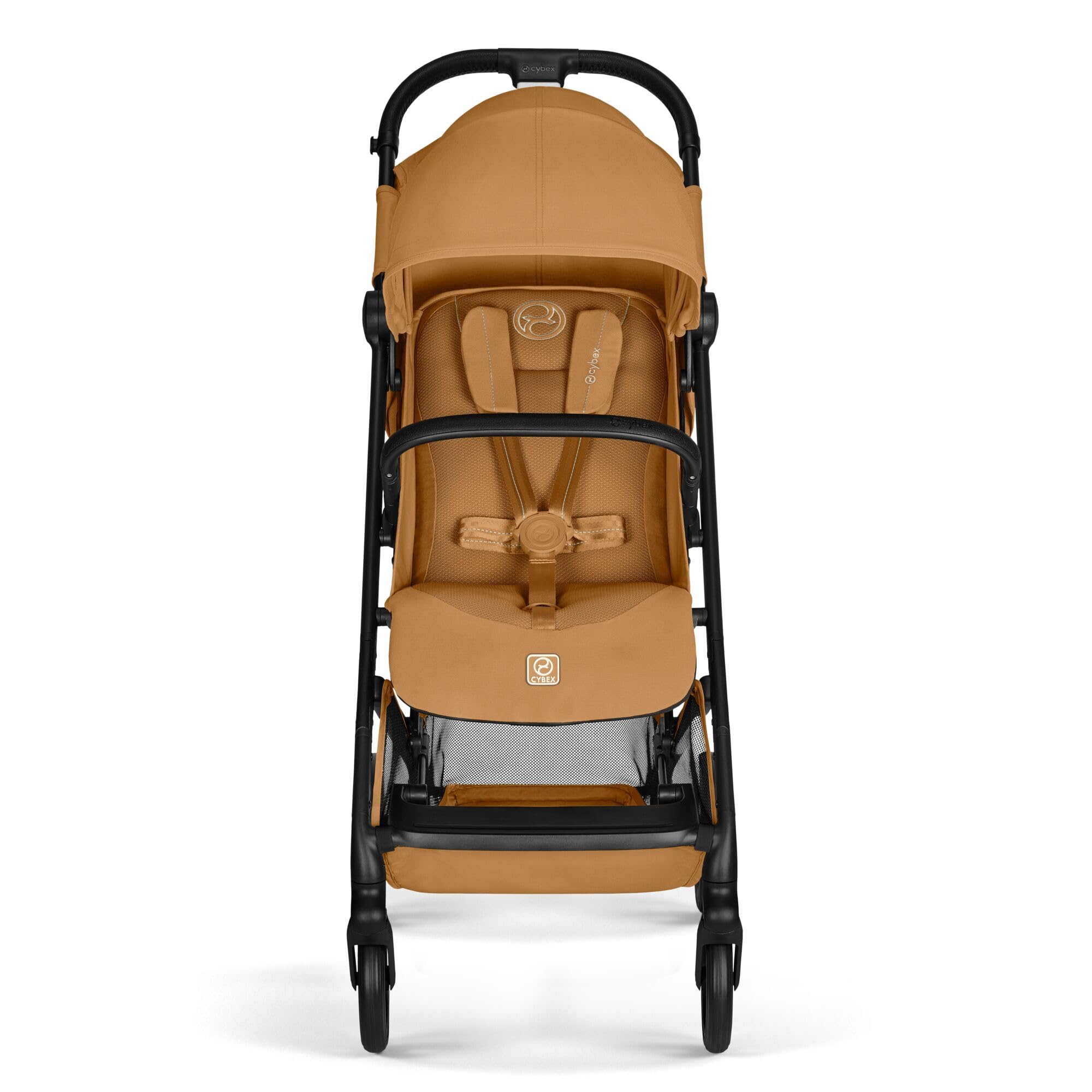 CYBEX Gold Wózek dziecięcy BEEZY z ergonomiczną pozycją leżącą, Od urodzenia do ok. 4 lat (maks. 22 kg), Kompaktowe składanie, Jednoręczny system pasów, Cinnamon Yellow
