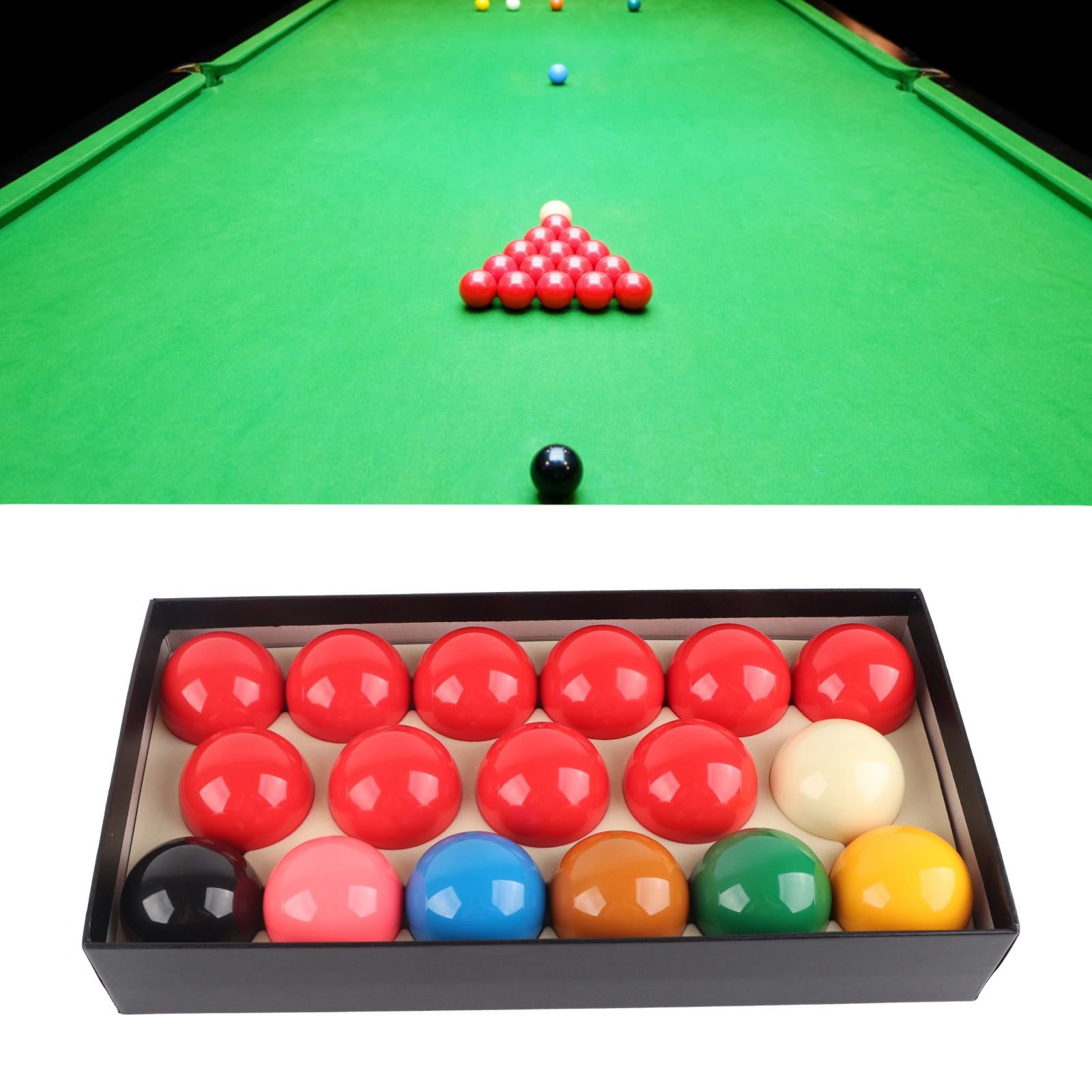 Jeu de Boules de Billard Snooker 57,2 mm 17 Pièces Résine 10 Rouges 6 Multicolores 1 Blanche
