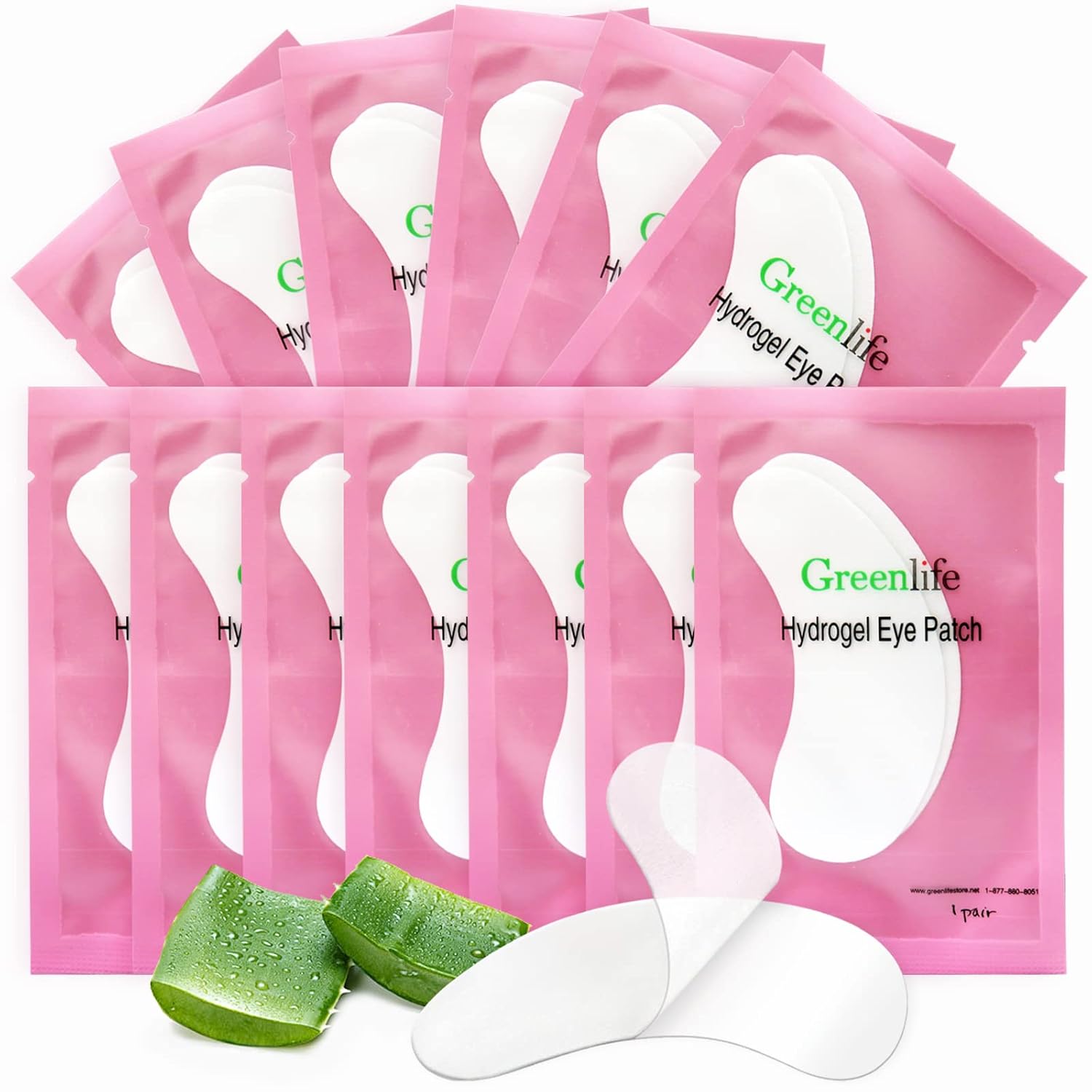 50 Pairs GreenLife 100 Naturel Eyelash Extension Under Eye Gel Pads
