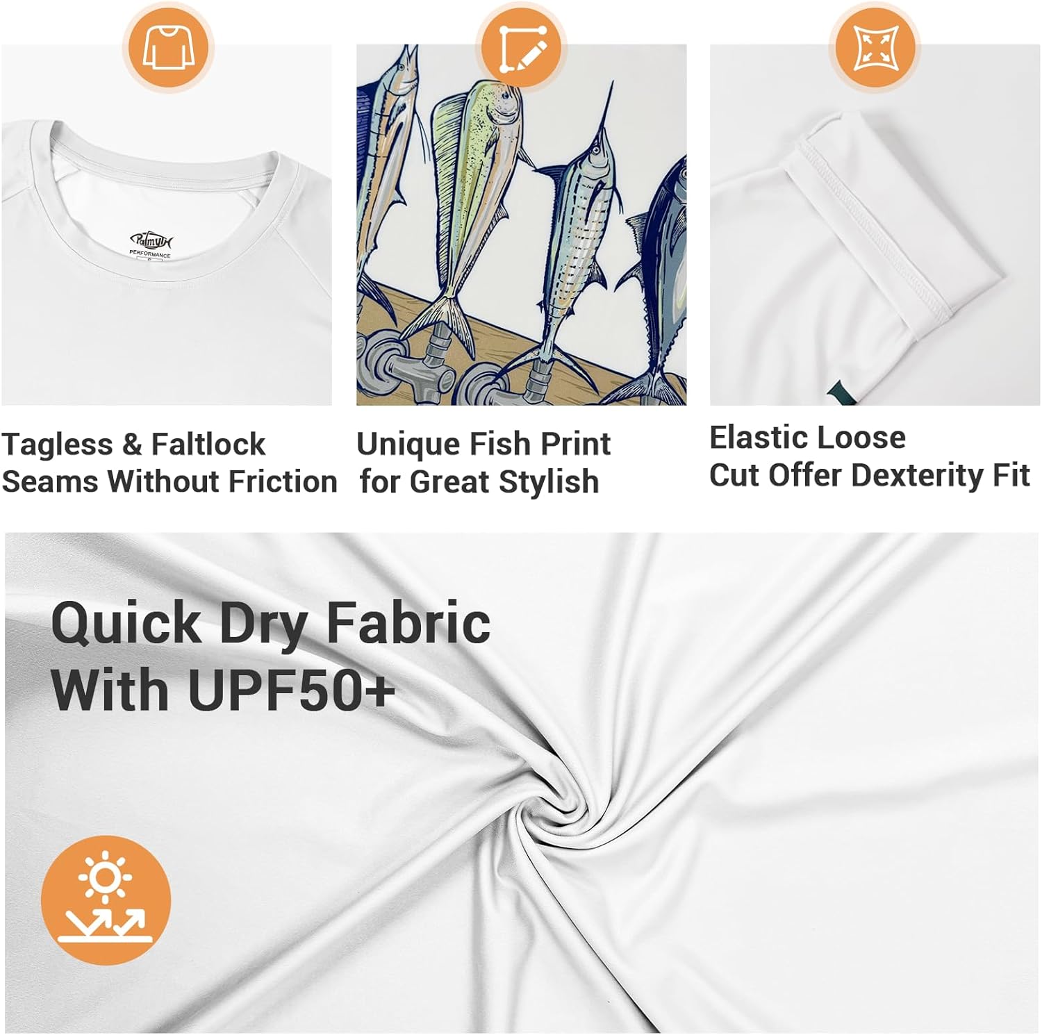 Palmyth Fishing Shirts for Men Long Sleeve UPF 50+ Sun Protection UV T Shirt Tee - Image 3