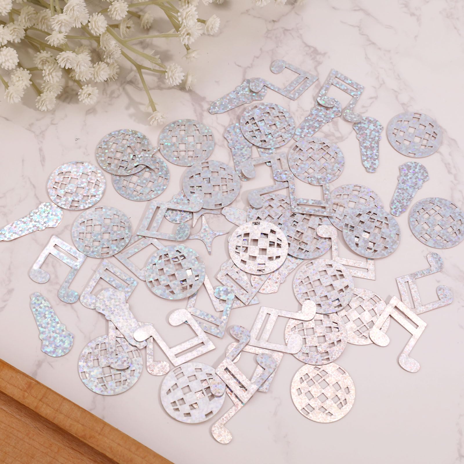 Disco confetti 100 stuks, glitter disco party decoratie met discobal