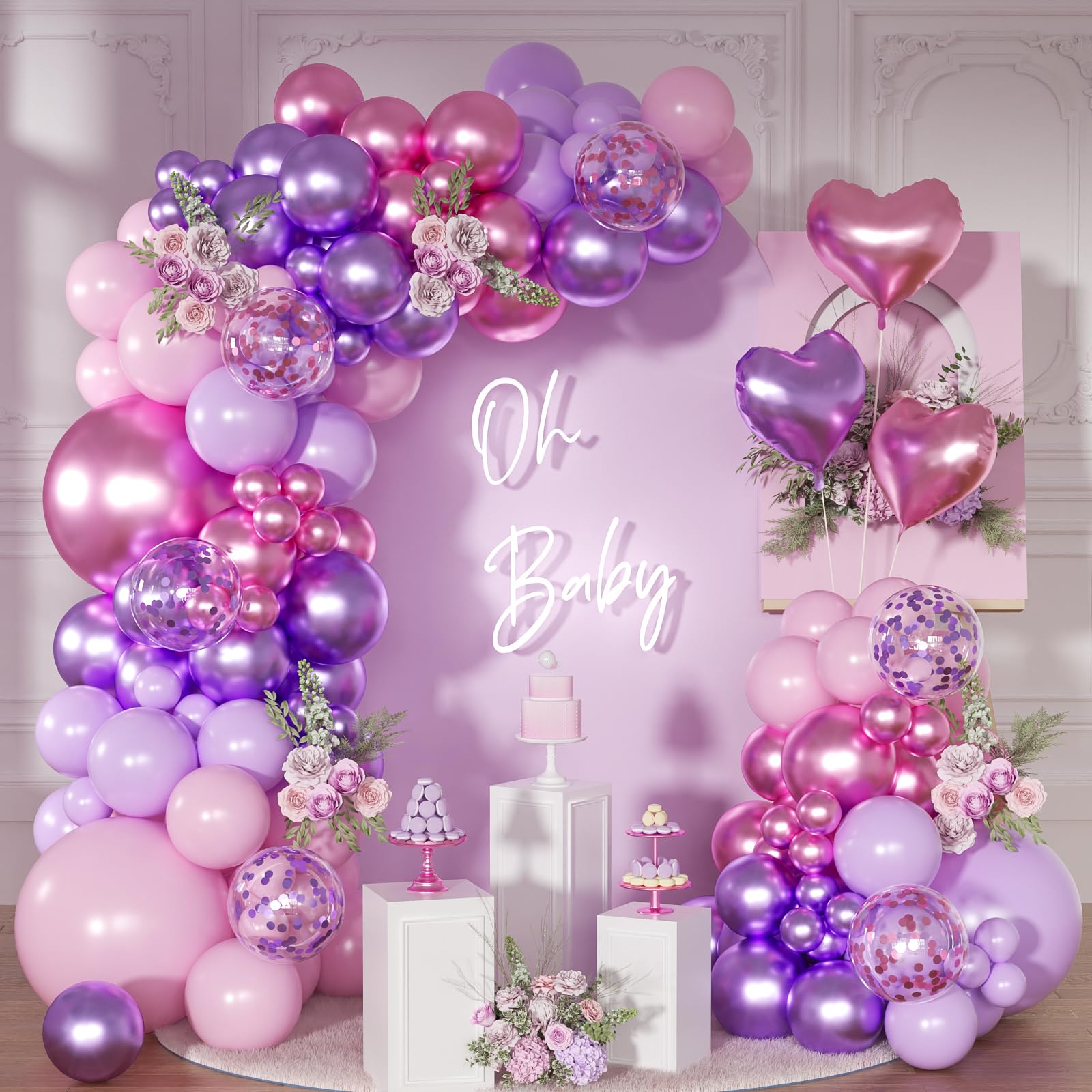Photo 1 of NUTTYBASH Pink Purple Balloon Garland Arch Kit