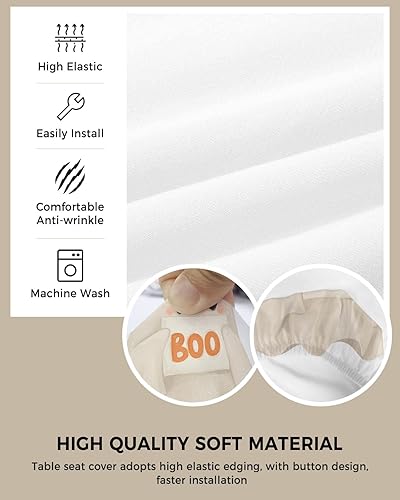 Miniatura 8 de Juego de 4 fundas de asiento de silla rojas de Papá Noel para comedor, fundas de asiento elásticas para silla, fundas de cojín para cocina,