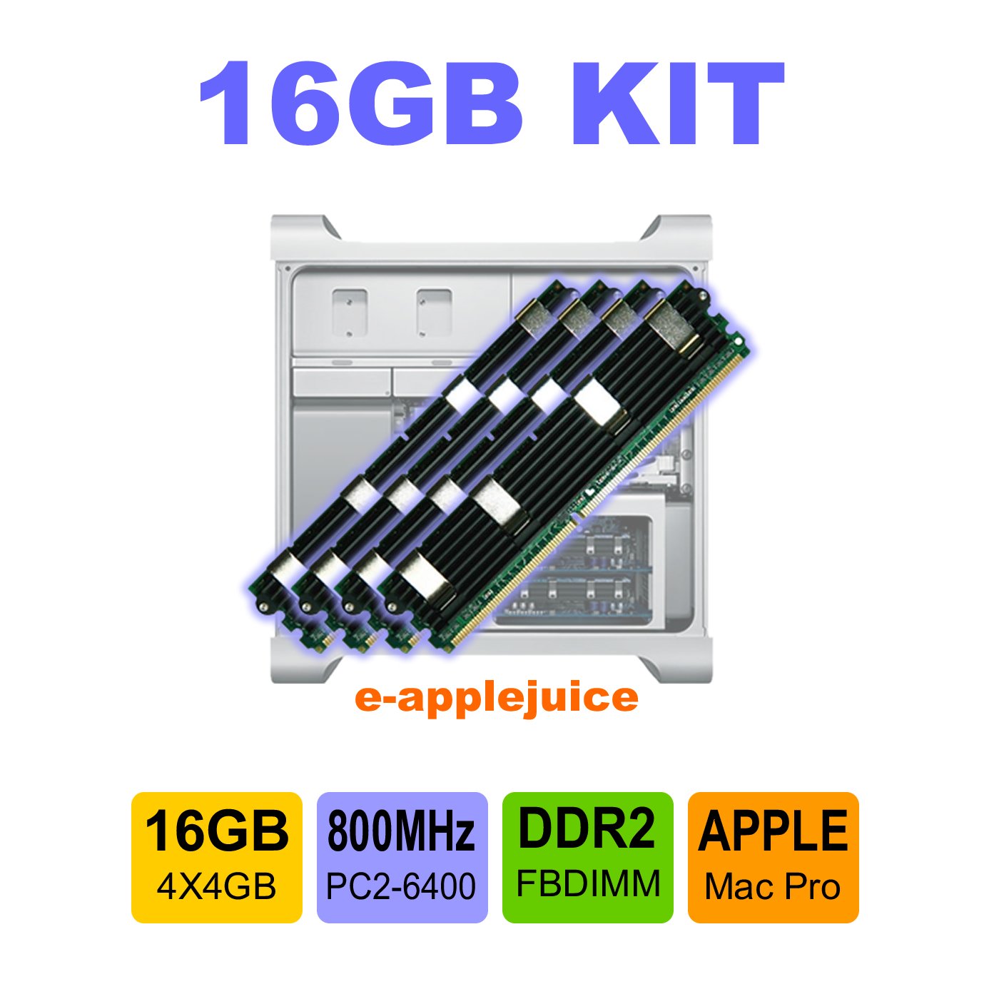16GB Kit (4x4GB) DDR2 Fully Buffered PC2-6400 800MHz FBDIMM Memory