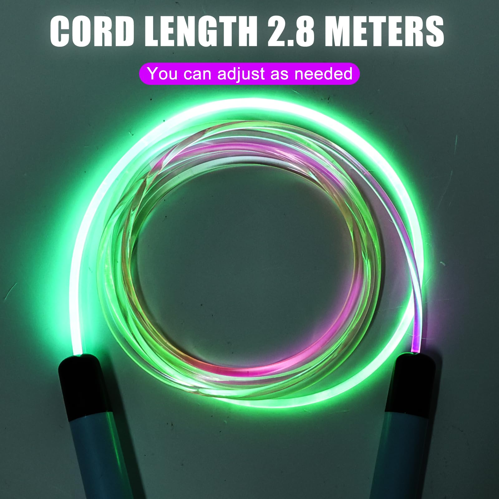 Corde à Sauter LED Lumineuse - Réglable Enfants/Adultes - Fitness, Cardio - Poignées Antidérapantes