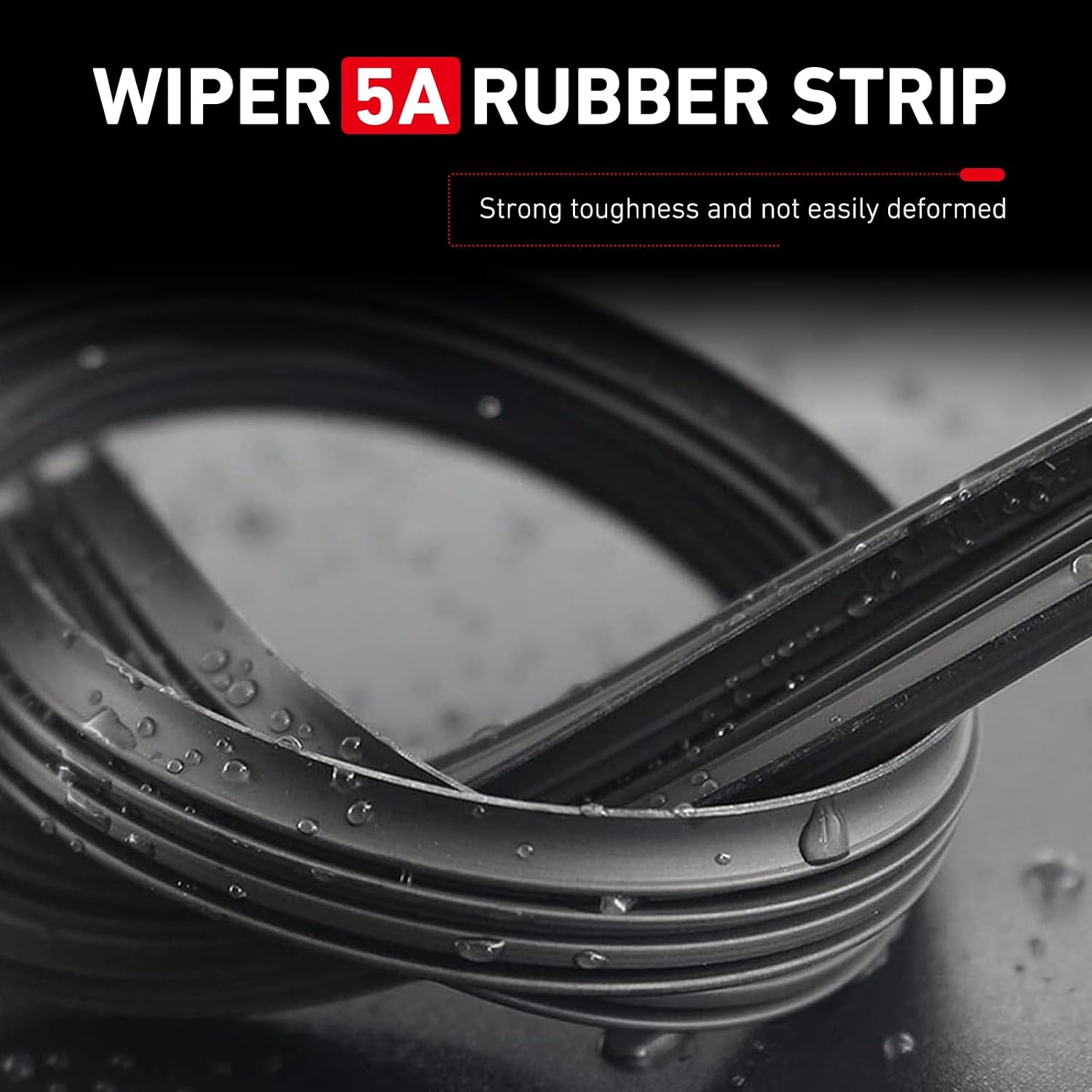 4 PCS Wiper Blade Refill, 26" Rubber Windshield Wiper Baldes Strip, Adjustable Frameless Front Rear Wiper Refills, Universal for Most Cars (Black)