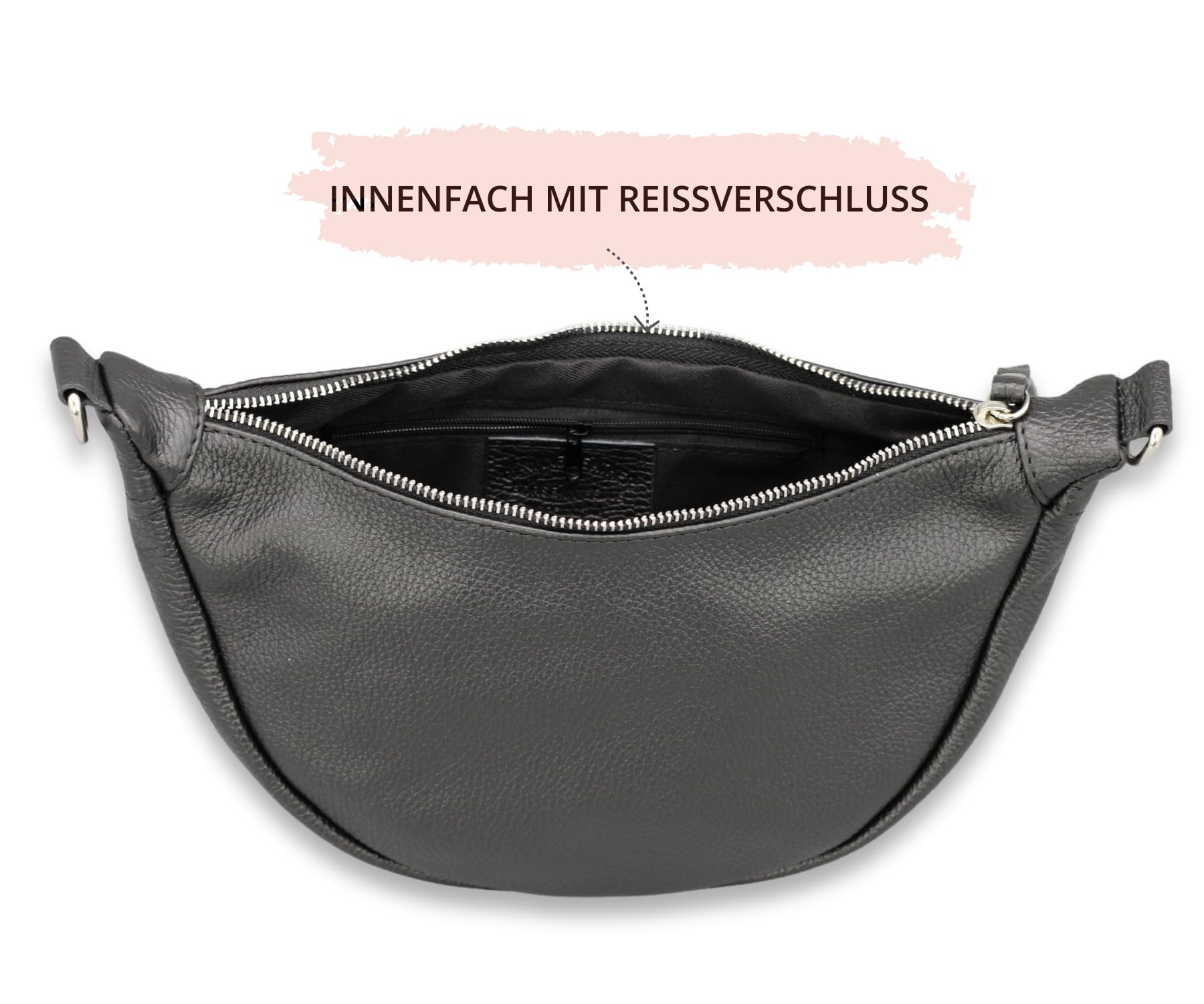 Brise Art PETRA Damen Moon Bag Echtleder Handgefertigt Halbmond Tasche