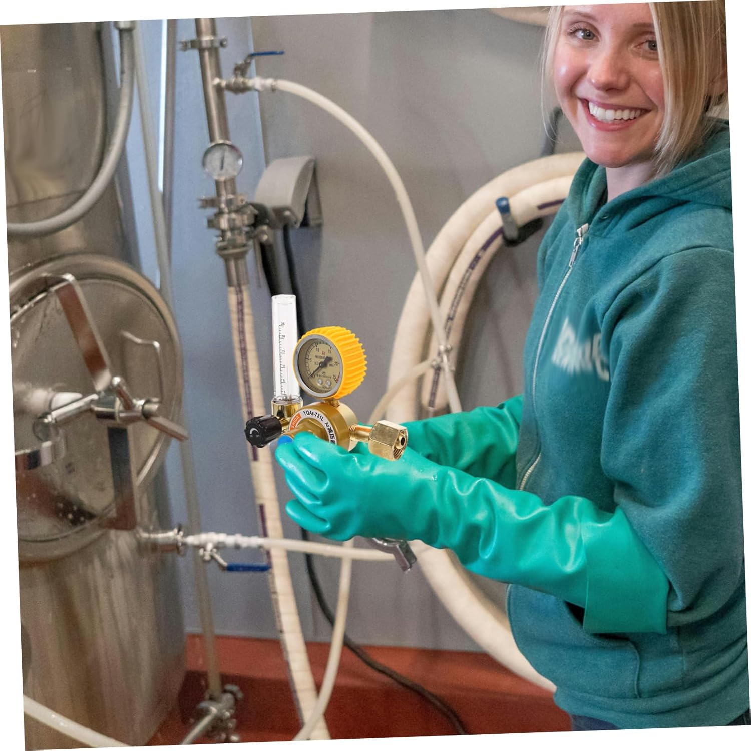 Argon Gas Regulator with Flow Indicator Durable Welding Gauge for Accurate Pressure Control Fall Design User Friendly Argon for Safe Operation Welding Applications