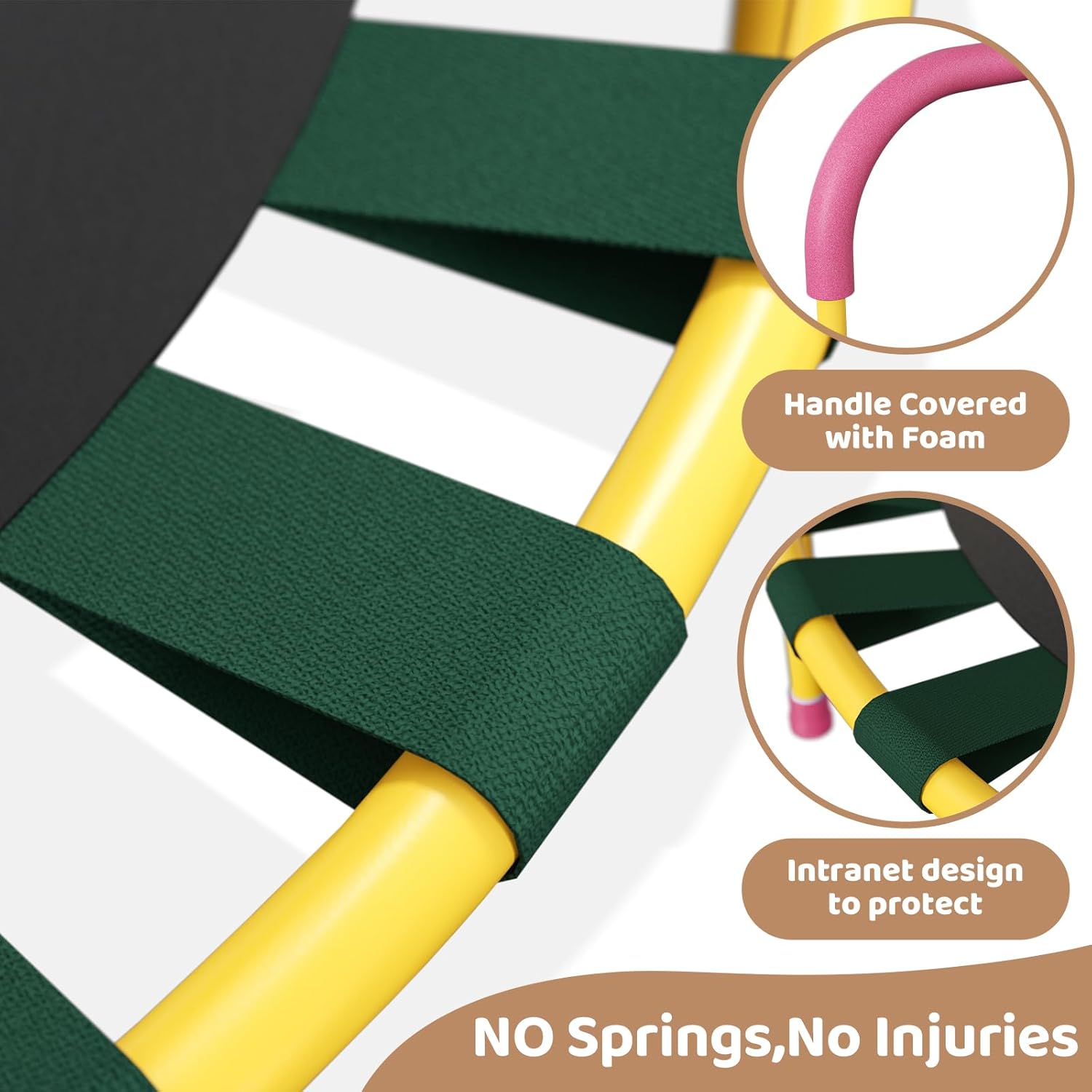 36 Inch Mini Trampoline for Kids, Indoor Outdoor Trampoline with Foam Handle, Max. Load 220 lb, Rebounder Trampoline for Toddlers, Birthday Gift for 1-6 Years Children, Boys Girls for Fun Pink image 5 of 6 B0F9YD3PJN