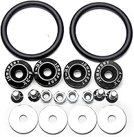 Vista 2 de Xotic Tech 4 x JDM Negro Parachoques de coche Tronco Fender Hatch Tapas de liberación rápida Kit Universal Aluminio CNC Billet