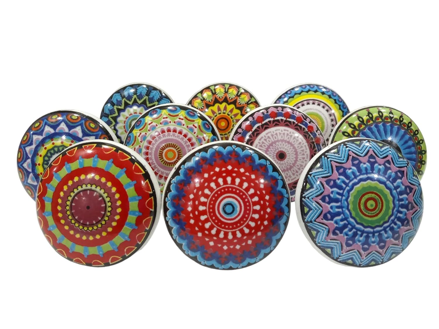 Vintage Ceramic Knobs for Kids and Kitchen Cupboards, Drawers, Wardrobes, PC Cabinets, Almirahs, Dressers, Decorative Pull Handles for Dressing Table and Home Decor -Set of 10, Cheerful Vintage Ceramic Knobs for Kids and Kitchen Cupboards, Drawers, Wardrobes, PC Cabinets, Almirahs, Dressers, Decorative Pull Handles for Dressing Table and Home Decor -Set of 10, Cheerful