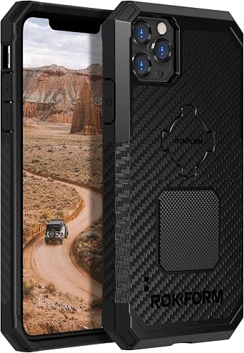 Rokform - Magnetic iPhone 11 Pro Max Case with Twist Lock Mount, Military Grade Rugged Mobile Phone Holder Series Black