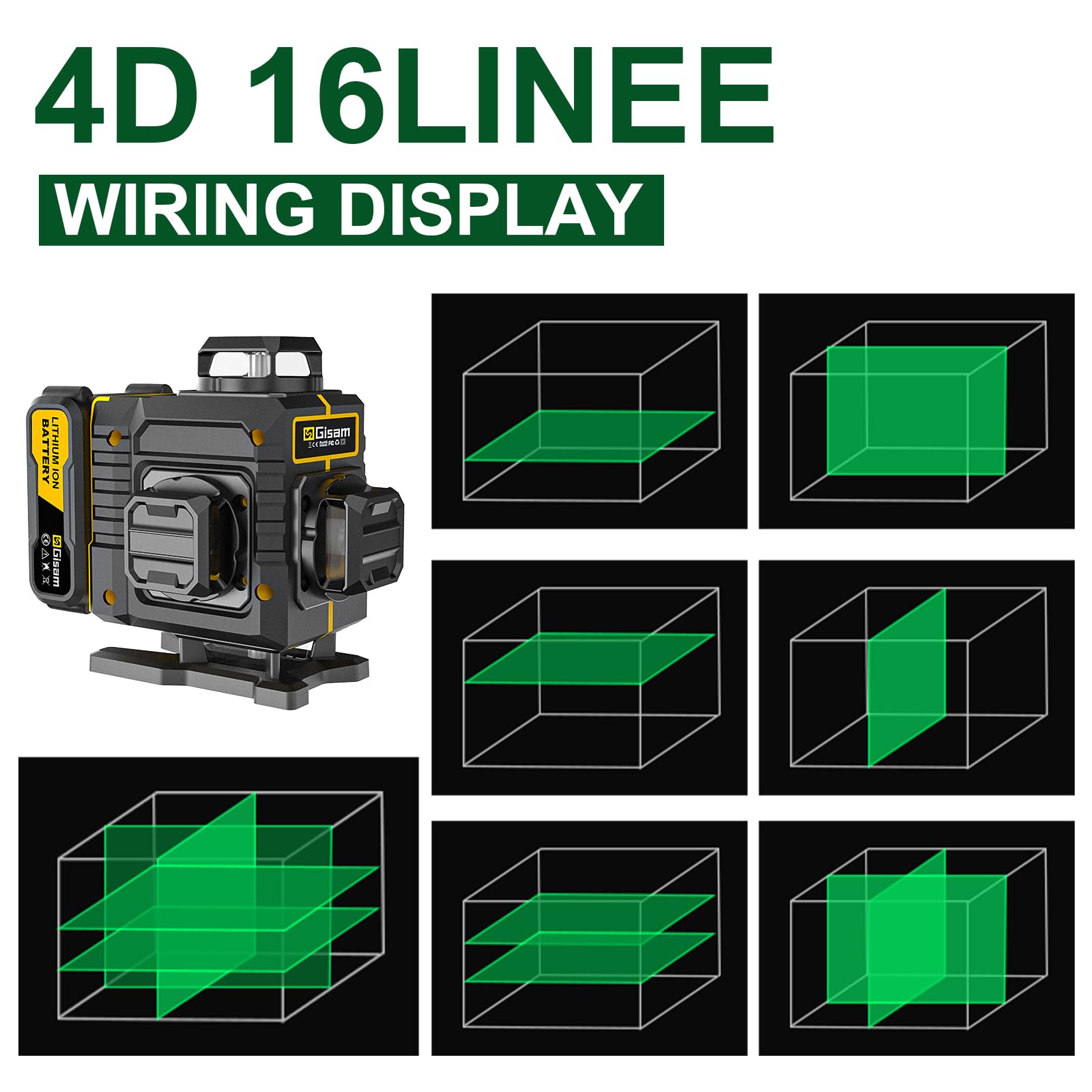 Gisam Laser Level - 360° Rotating & 16 Line -9