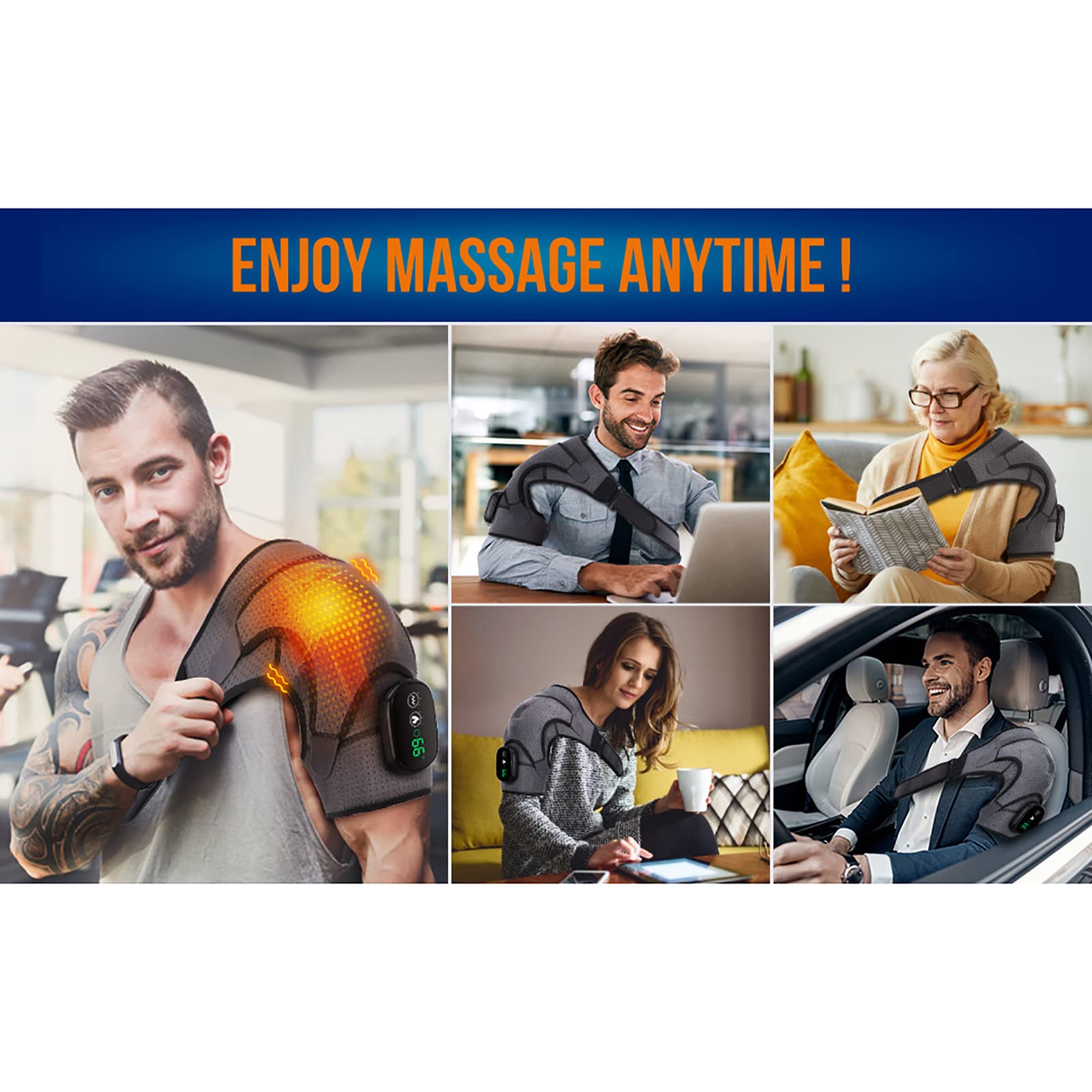 Masseur D'épaule, Coussin Chauffant Pour Épaule, Épaules Shiatsu Et Avec Chaleur Apaisante, 3 Niveaux De Chauffage Et De Massage Réglables, Pour Épaule, Jambe, Soulagement Des Douleurs Musculaires