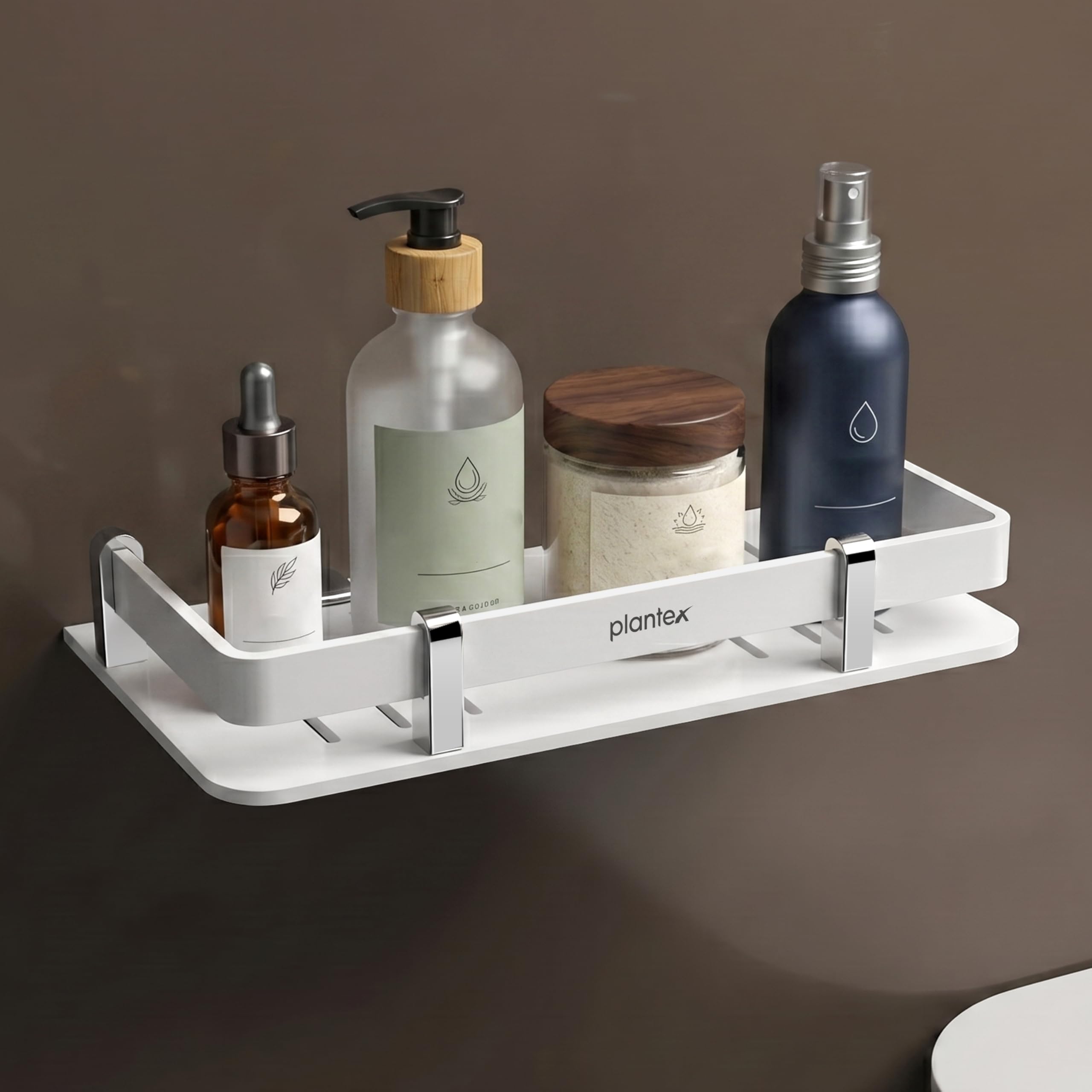 Plantex Acrylic Bathroom Organizer/Shelf for Kitchen/Wall - Accessories (9x5 Inches-White)-image-14