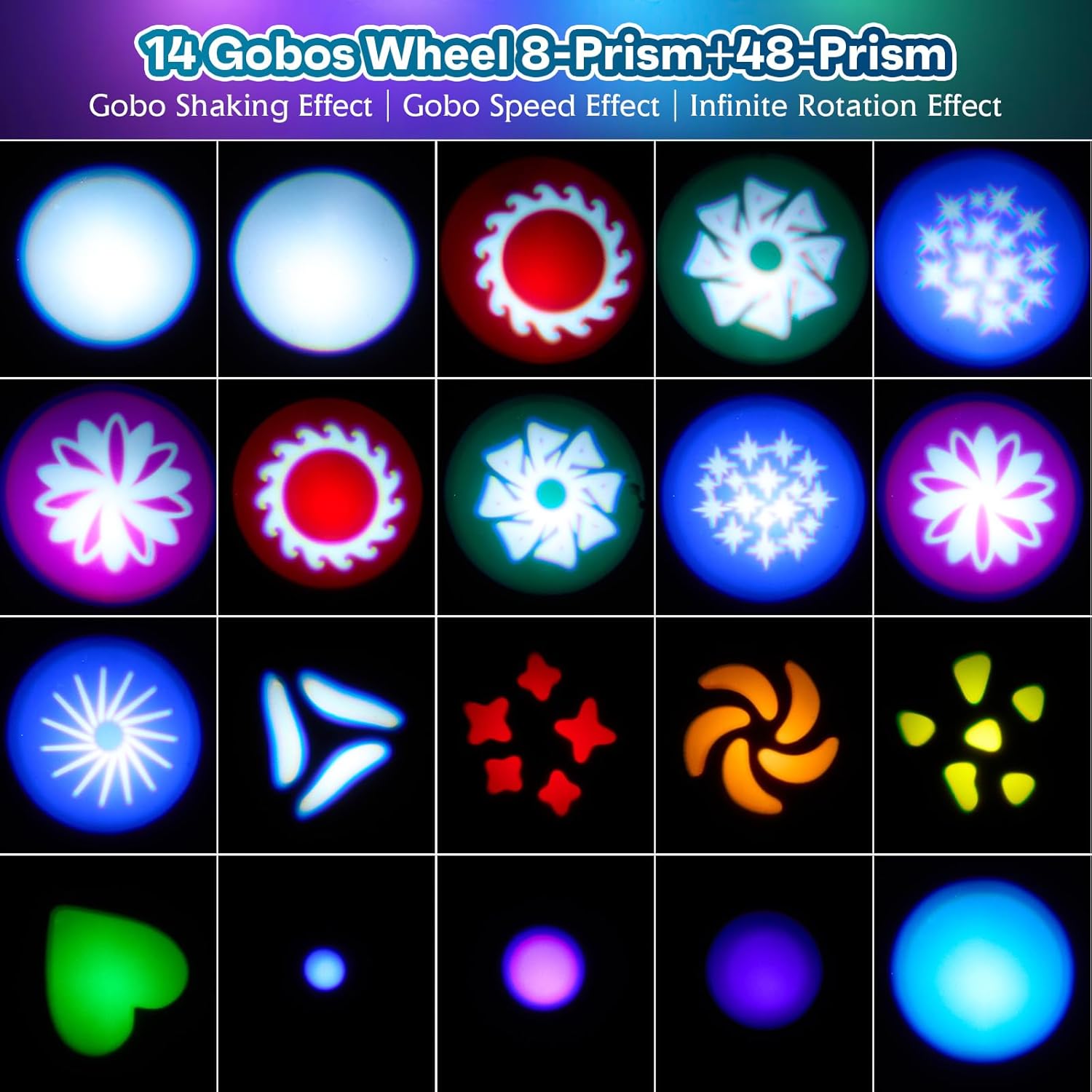 380W 19R Moving Head Light with Halo Effect, Zoom Stage Lights with 8+48 Prism, 13 Colors 14 Gobos, Professional DJ Lighting 19-Channel Sound RDM DMX512 for Club Party Show Disco Wedding Live