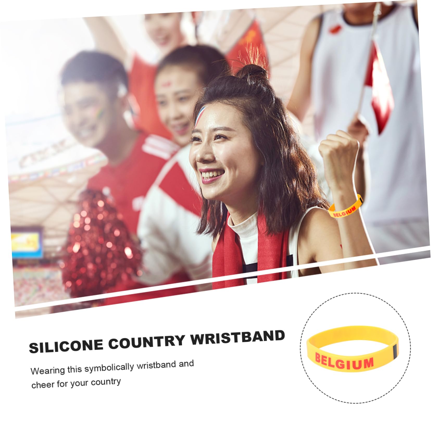 Sosoport Braccialetto Silicone Bandiera del Paese Belgio Braccialetto Unisex Unica per Eventi Sportivi e Nazionali